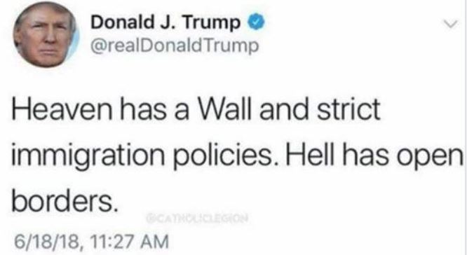 Donald Trump auf Twitter zu Grenzen
