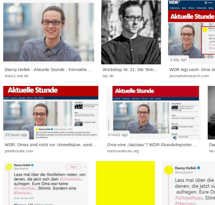 Neutral berichtender Staatsfernsehen-Journalist oder Linksextremist? Geht beides? Beim WDR offenbar (Bildersuche Google.ch)