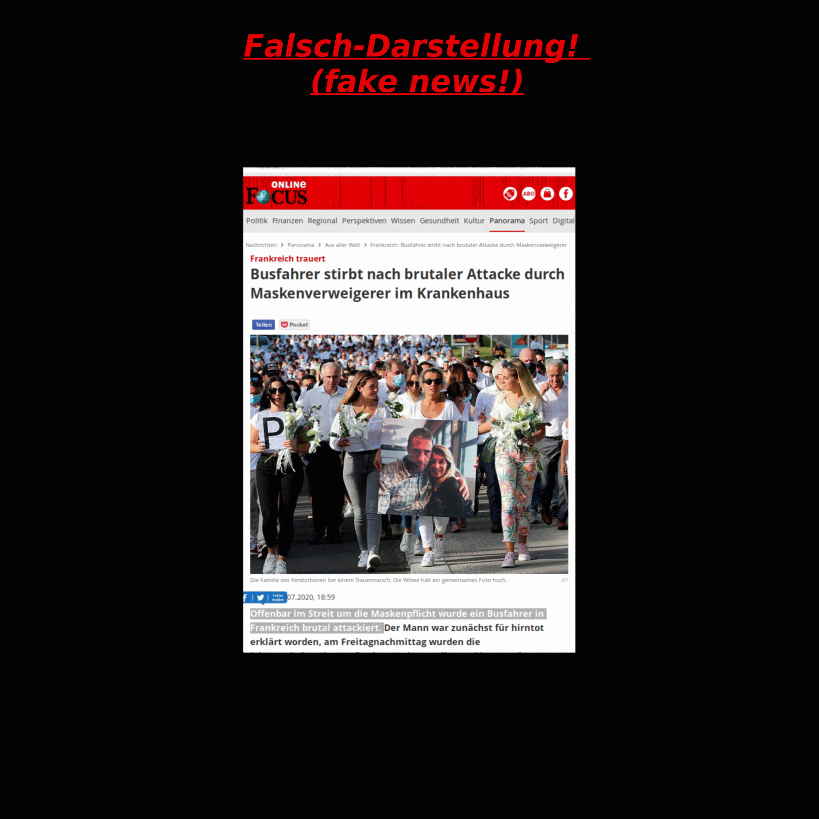Focus Maskenverweigerer Busfahrer