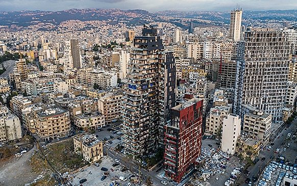 Luftaufnahmen zeigen die Wucht der Explosion in Beirut (Foto: EDA)