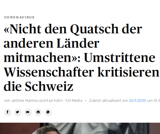 Prof. Sukarit Bhakdi: Schweiz geht bei Corona Weg der Undemokratie wie die umliegenden Länder