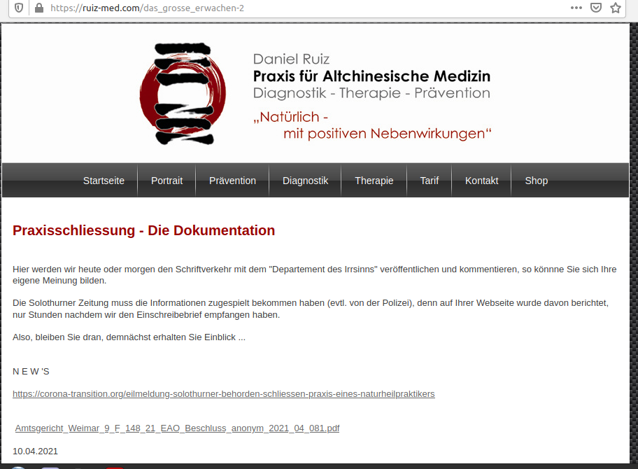 Zuwenig Masken: Behörden wollen Praxis von Alternativmediziner Daniel Ruiz schließen