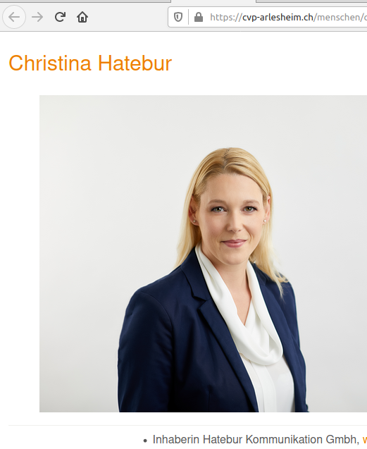 Christina Hatebur ist Mitglied der CVP Arlesheim (Bild CVP Arlesheim)