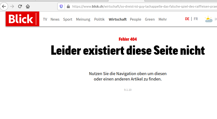 Raiffeisenchef Lachappelle ließ Buch verbieten und Blick-Artikel
