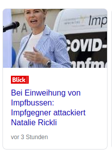 In den Suchmaschinen-Neuigkeiten noch in alter Version zu finden: "Impfgegner attackiert"