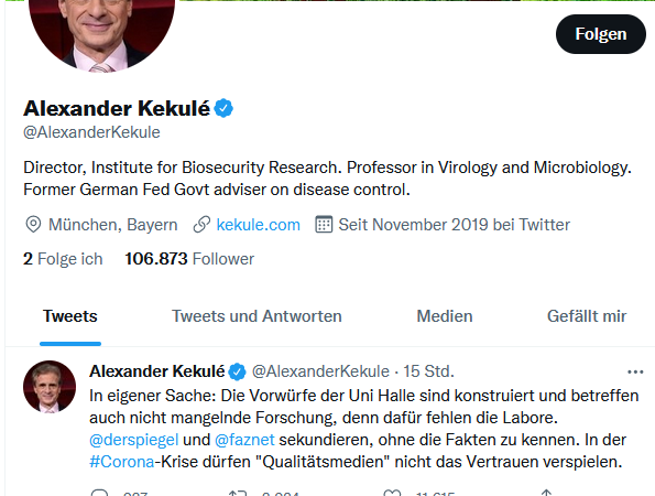 Nicht auf Corona-Linie: Professor Alexander Kekulé entlassen