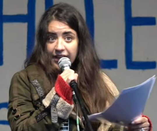 Rede vor SRF-Gebäude von Melanie Supino, Sprecherin „Freie Linke Schweiz“