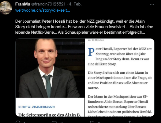 Ein Twitter-Nutzer bezeichnet Alain Berset als "lebende Netflix-Serie"