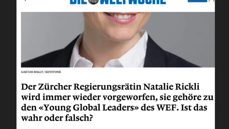 „Fake news“ von Christoph Mörgeli in der Weltwoche +++ Natalie Rickli: „Young global leader“ oder nicht?