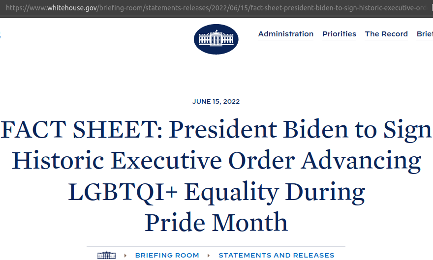 Biden mit Erlaß für Förderung von LGBTQI+
