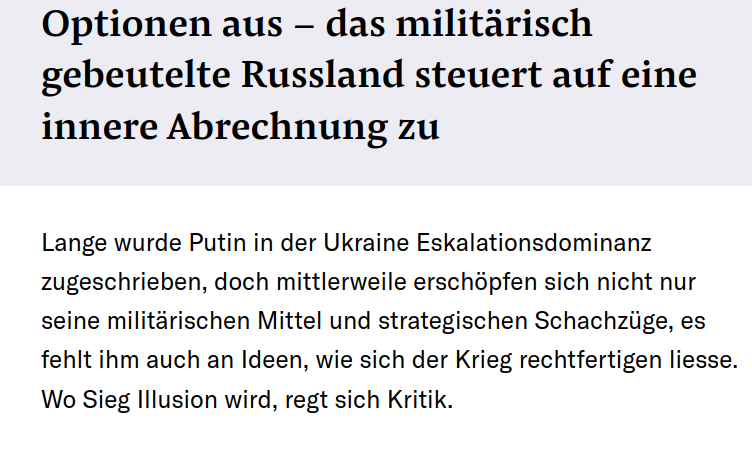 Ukraine-Krieg: NZZ als unbrauchbare Informationsquelle