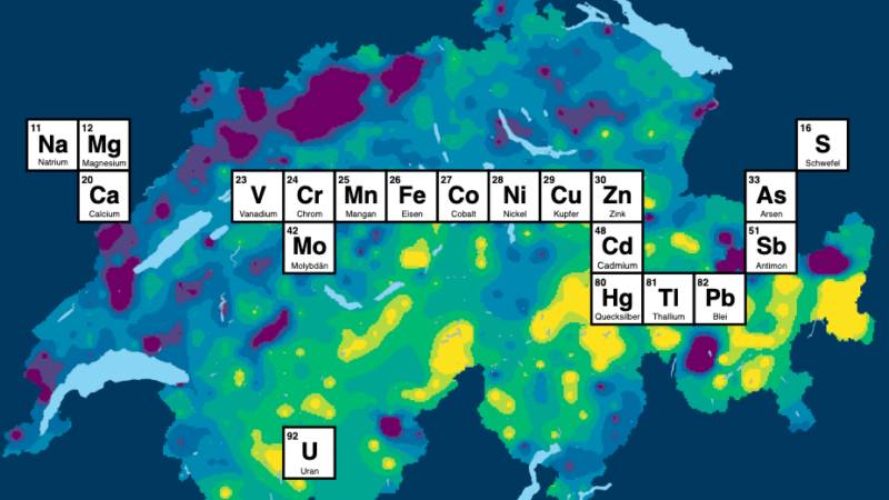 Bodenatlas zeigt die Verteilung von chemischen Elementen in Schweizer Böden