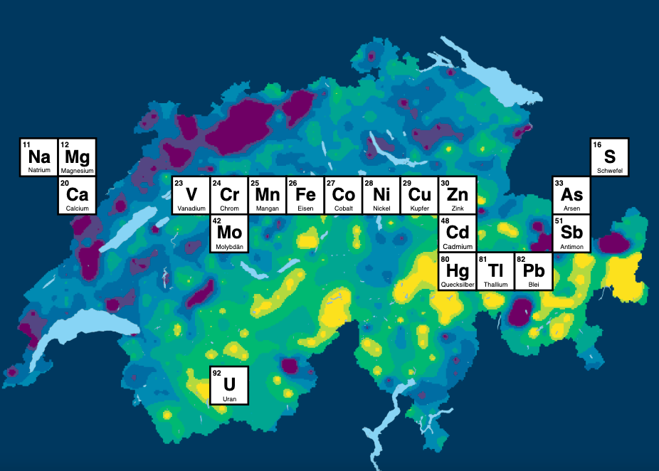Bodenatlas zeigt die Verteilung von chemischen Elementen in Schweizer Böden