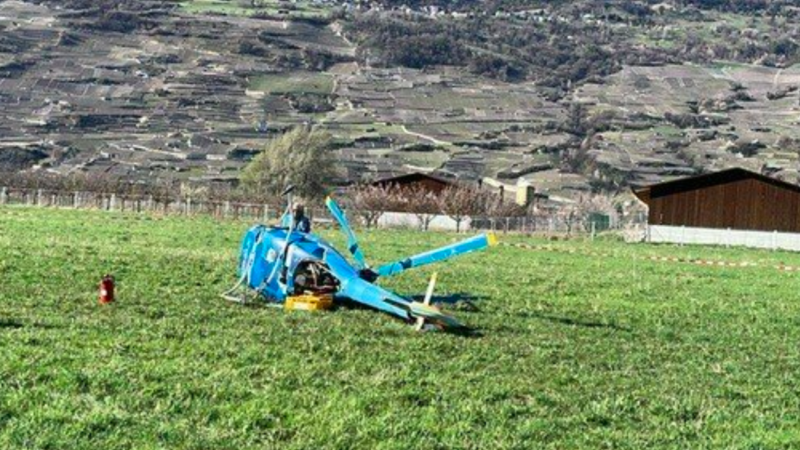 Auf Übungsgelände in Vétroz: Unfall mit einem Helikopter