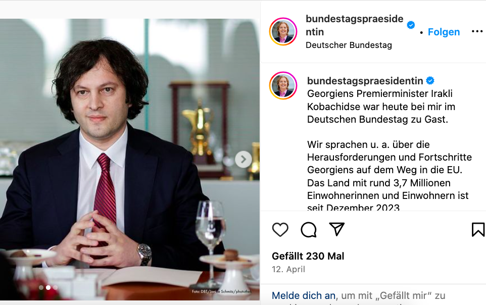 Drohungen gegen Premierminister Georgiens