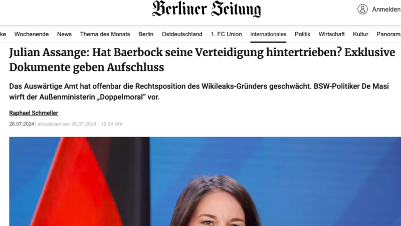 Bärbock hintertrieb Julian Assange Freilassung