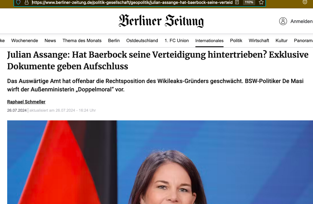 Bärbock hintertrieb Julian Assange Freilassung