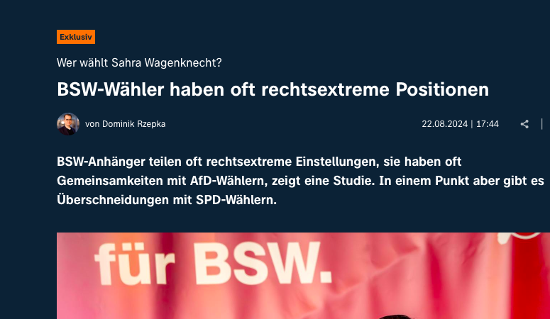 Deutsches Staatsfernsenen ARD kontra BSW