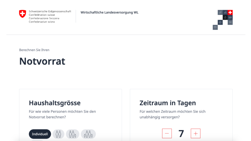 Bund und Detailhandel sensibilisieren für Notvorrat