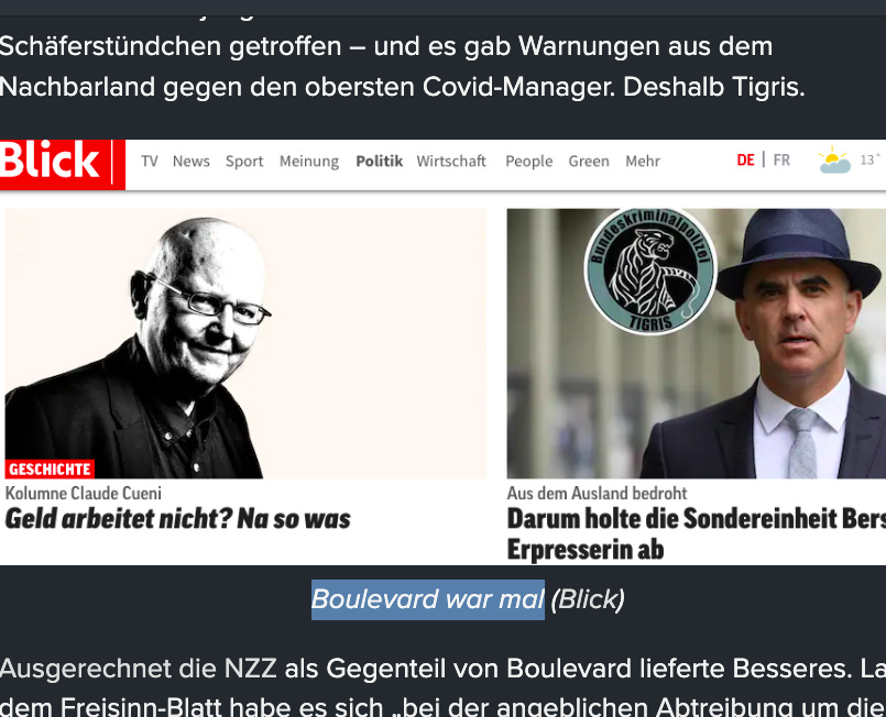 "Boulevard war mal", Lukas Hässig, InsideParadeplatz.ch zur handzahmen Blick-Berichterstattung