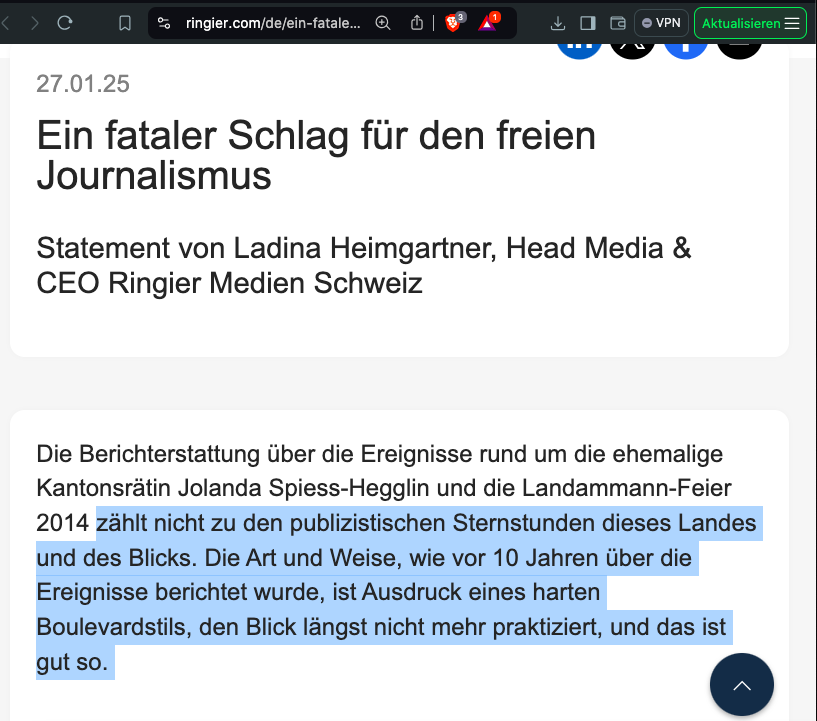Ringier: Blick hat sich vom „harten Boulevard-Journalismus“ verabschiedet