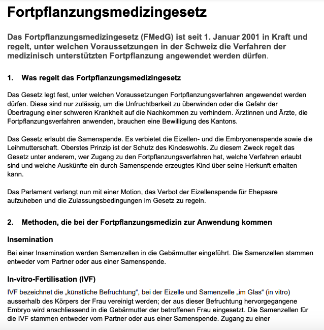 Fortpflanzungsmedizin: Bundesrat beschließt Eckwerte für die Zulassung der Eizellenspende
