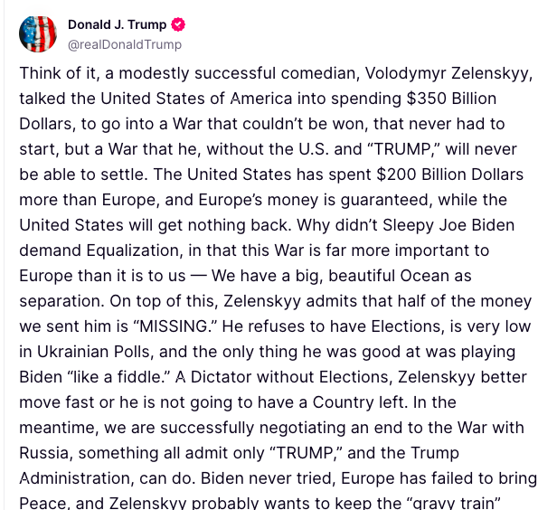 Donald Trump über Selenski