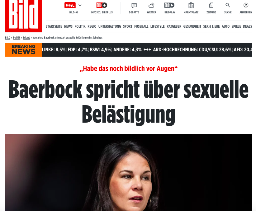 Wokeneß & Metoo: Annalena Bärbock behauptet, Opfer sexueller Belästigung geworden zu sein – als Kind