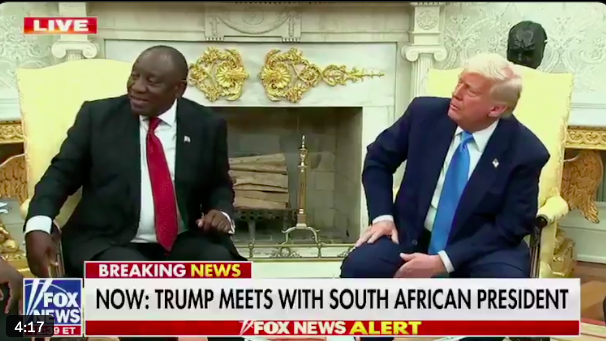 Donald Trump konfrontiert den südafrikanischen Präsidenten Cyril Ramaphosa mit real existierendem Rassismus