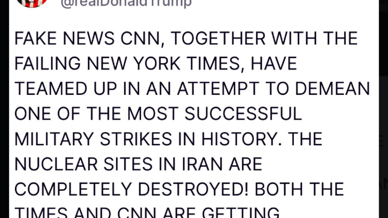Iran / Israel / USA: Trump bezichtigt CNN und NYT der Falschmeldung