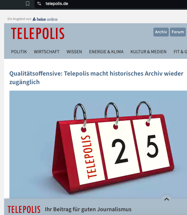 Telepolis-Artikel-Löschungen rückgängig gemacht