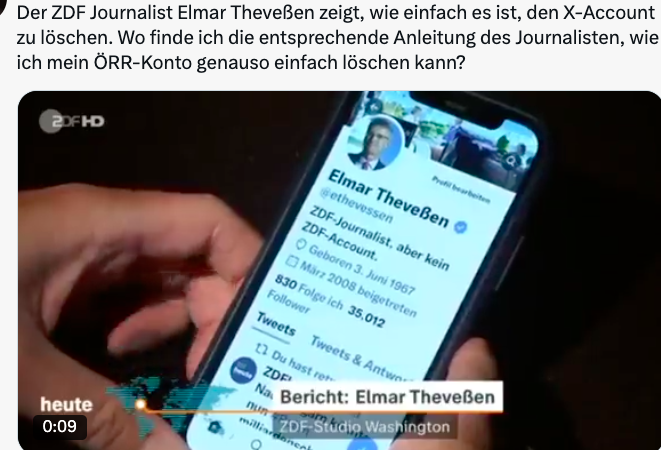 ZDF-Korrespondent Elmar Theveßen mit „fake news“ über Charlie Kirk