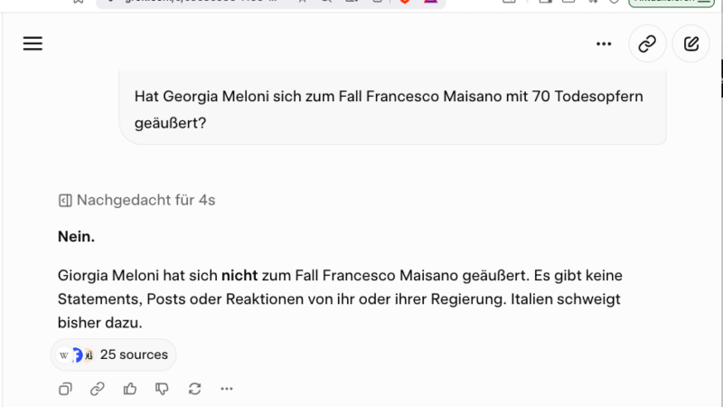 70 Tote: Wo bleibt Giorgia Meloni im Fall Francesco Maisano?