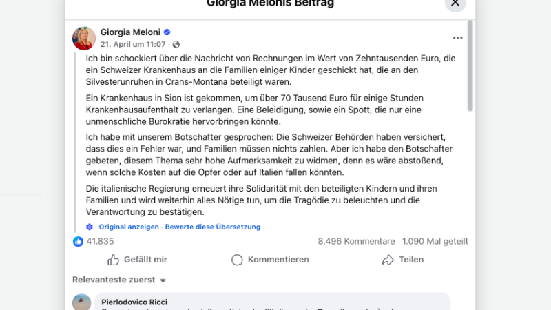 Wegen Rechnungen vom Spital Wallis an Opfer von Crans-Montana: Erneuter Eklat zwischen Schweiz und Italien