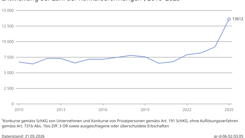 Beamte treiben Firmen in den Konkurs: Starker Anstieg der Konkurse im Jahr 2025