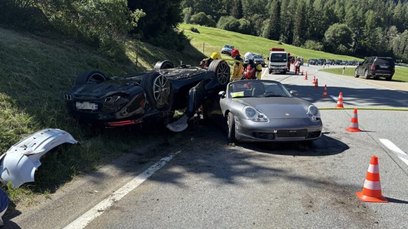 Unfall in Vicosoprano: Kollision nach mißglücktem Überholmanöver