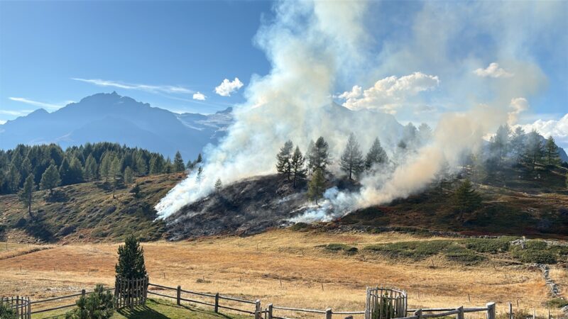 San Carlo im Puschlav: Feuerwehreinsatz wegen Waldbrand