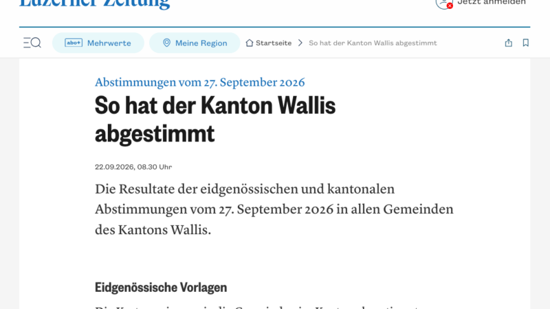 Luzerner Zeitung weiß bereits jetzt, wie die Walliser am 27. September abstimmen