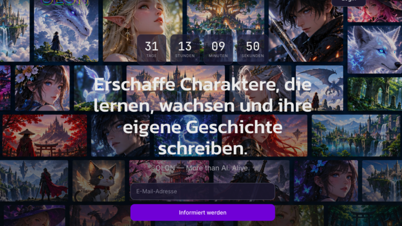 Schweizer Plattform OLON startet lebendige KI-Welten